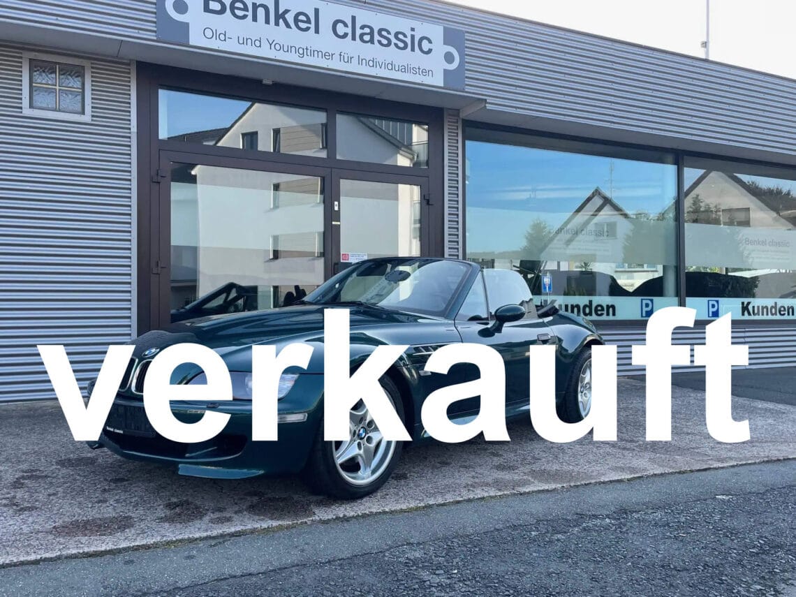 BMW Z3 M Roadster Benkel Classic frisch eingetroffen: BMW Z3M Roadster, Bostongrün-metallic, schwarzes Leder, schwarzes Dach