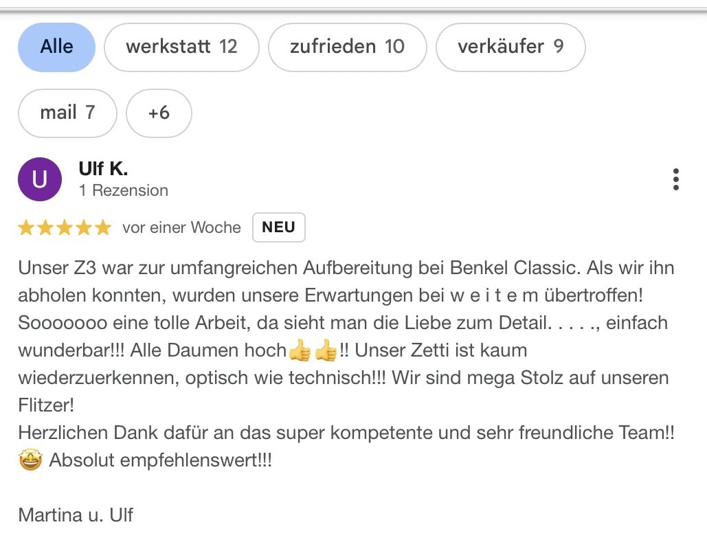 BMW Z3 3.0 Roadster sterlinggrau nach Rezension nach Komplettrevision in unserer Werkstatt Benkel Classic Beverungen